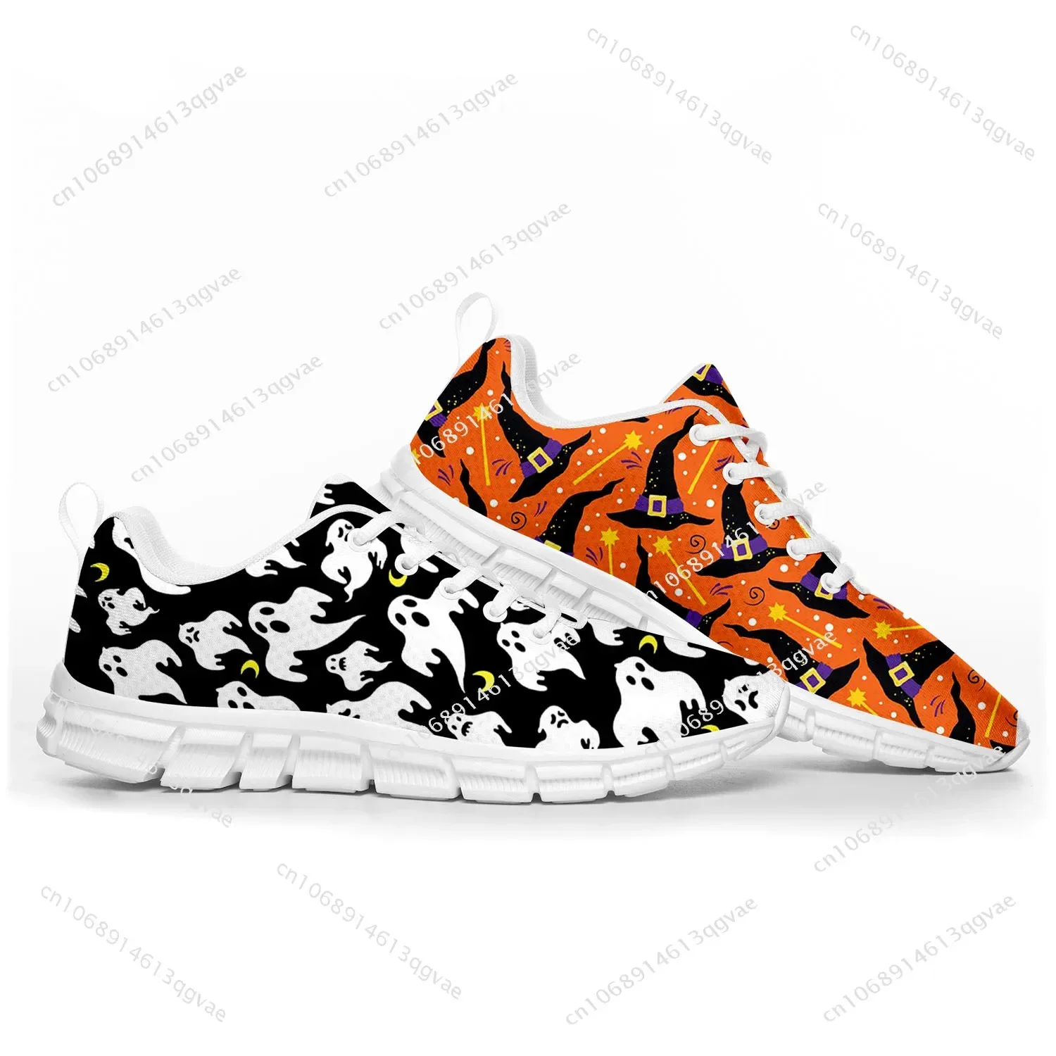 Halloween Pumpkin Sports Shoes Mens Womens Teenager Kids Children Customized Sneakers Tailor-Made Shoe High Quality Couple White