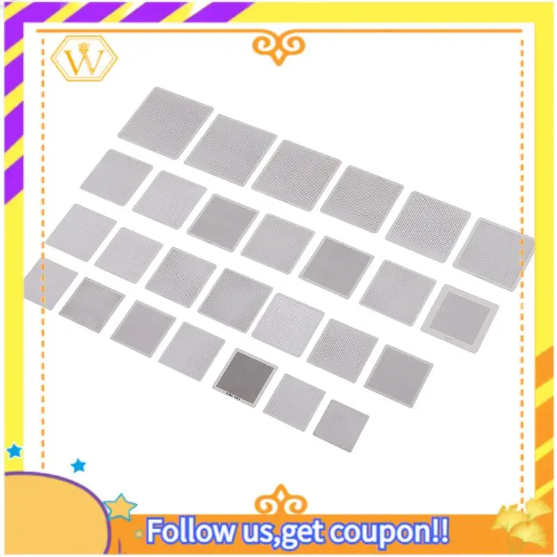 

A01K-27 шт. универсальный трафарет с прямым нагревом BGA, поддержка реболлинга, держатель трафарета, шаблон, приспособление с подогревом для чипов SMT SMD