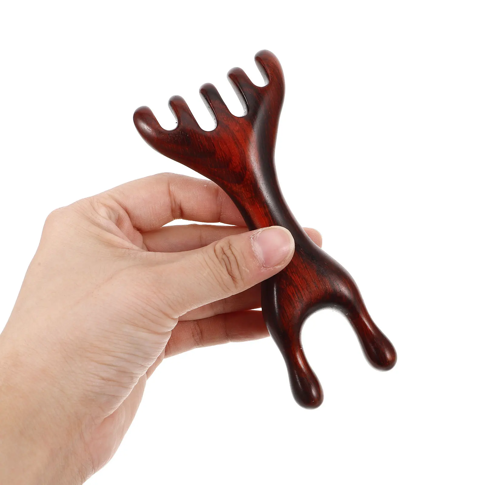 مدلك الوجه الخشبي، أداة غوا شا الصغيرة للوجه على شكل أرنب، مشط تدليك نقطة الوخز للأنف والذقن، عصا تدليك محمولة للدم