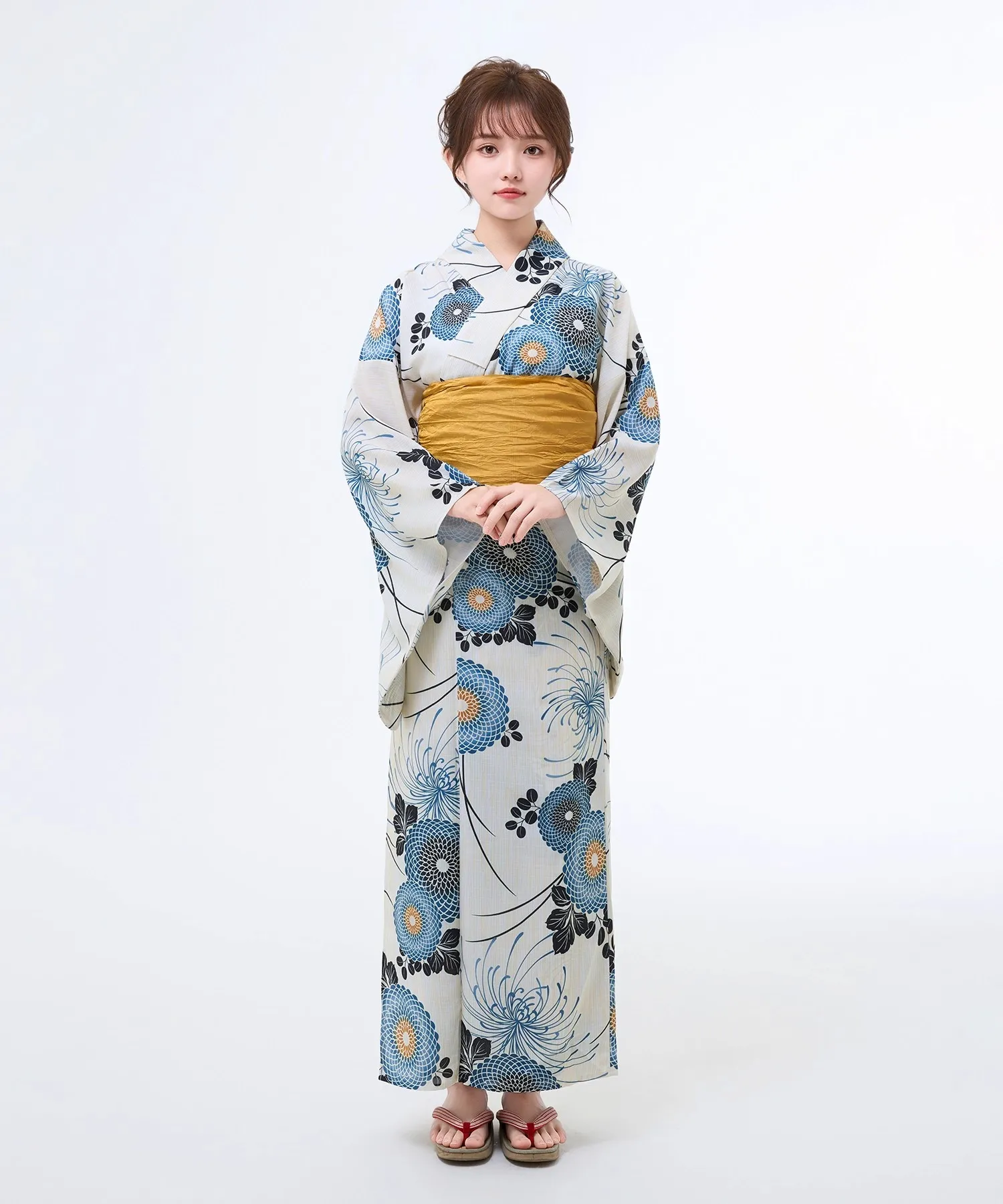 

Женский комплект кимоно из 2 предметов — отдельно юката с платьем на бретелях, быстросохнущий полиэстер, традиционная японская одежда