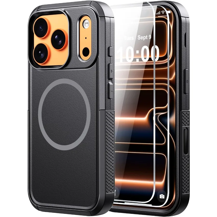 

Сверхмощный магнитный чехол для телефона с кнопкой управления камерой и встроенной защитной пленкой для iPhone 17 Pro Max 6,9 дюйма — Shockp