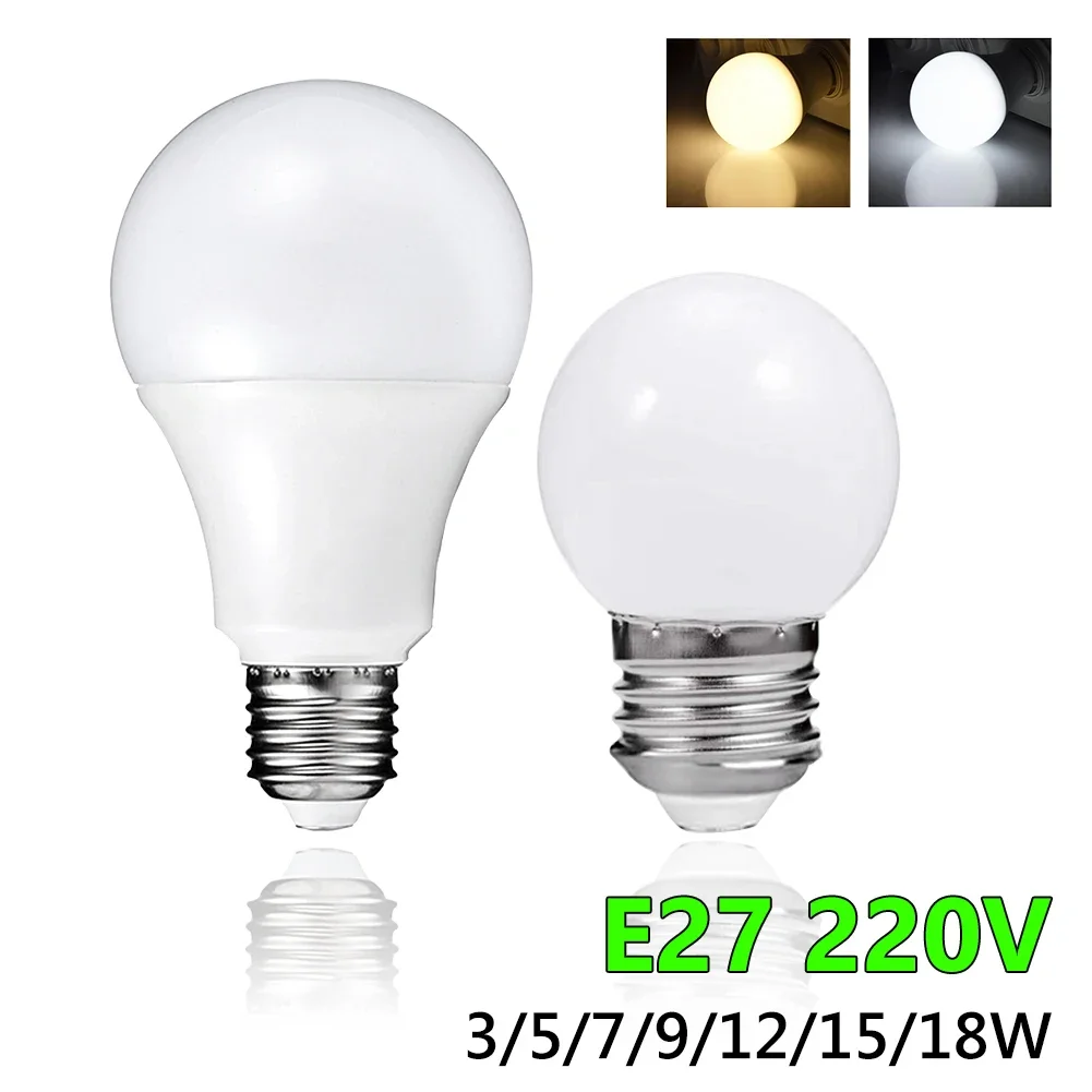 220V Energy Saving E27 Screw Base Globe Lamp LED Light Bulbs 3/5/7/9/12/15/18W Warm White for Home Outdoor Lampada Living Room