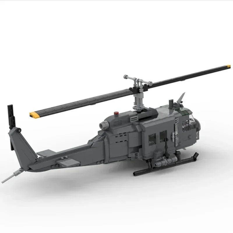 War Model Moc Building Bricks UH-1H Iroquois Huey Helicopter Technology Plane Blocks Gift Toy DIY Sets Assembly MOC-93333