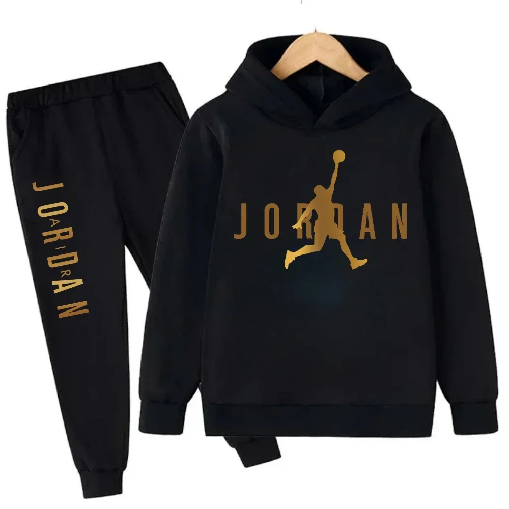 Ensemble pour enfants imprimé motif Slam Dunk Master, sweat à capuche + pantalon, ensemble 2 pièces,
