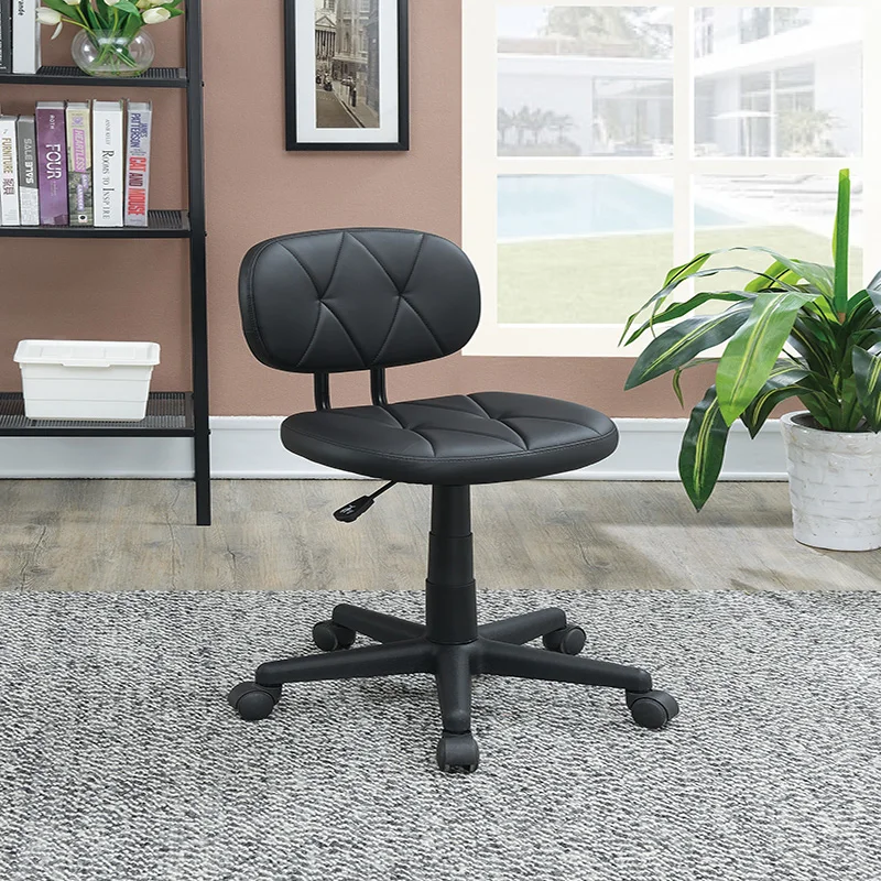 Low-Back Adjustable Office Chair with PU Leather, Black On-Site