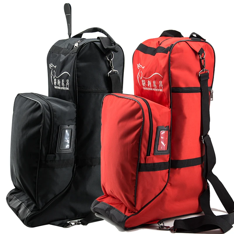 Equestrian Bag Saddlery Boot Helmet Long Boots Bag Large Capacity Storage Questrian Competition Gear Bag for children and adults