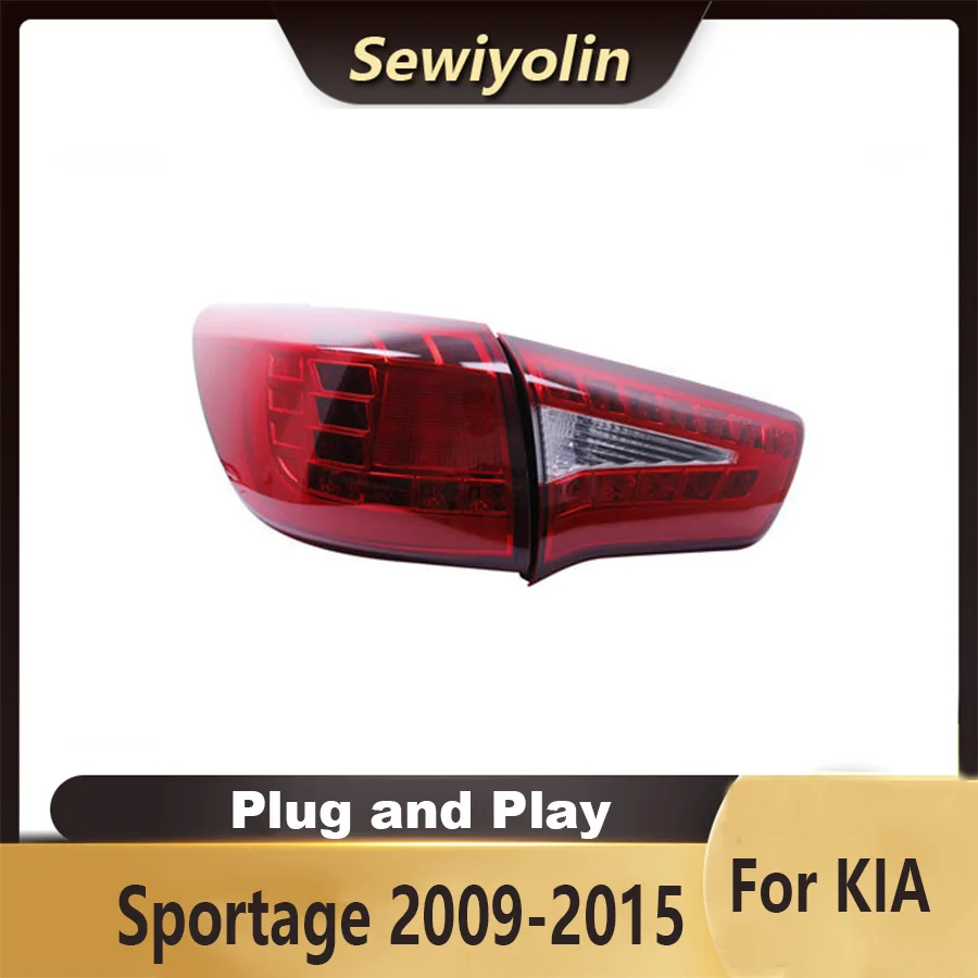 For KIA Sportage R 2009-2015 Car Auto PartsAnimation LED Trailer Lights Tail Lamp Rear DRL Signal Automotive Plug And Play