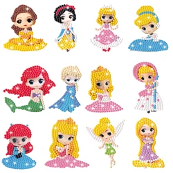 5D Diamond Painting Stickers Easy For Kids Disney Princess Diamond Art Diamond Mosaic Stickers by Numbers Kits for Children