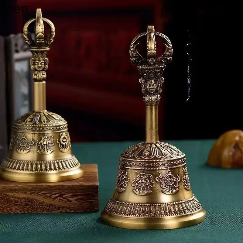 

X5-15 1 brass tibetan vajra bell and pestle ritual instrument five-strand nine-strand copper bell hand shake bell