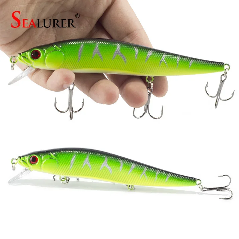 New 1PCS/lot 14 cm 23.7 g Fishing Lure Minnow Hard Bait with 3 Fishing Hooks Fishing Tackle Lure 3D Eyes Free Shipping