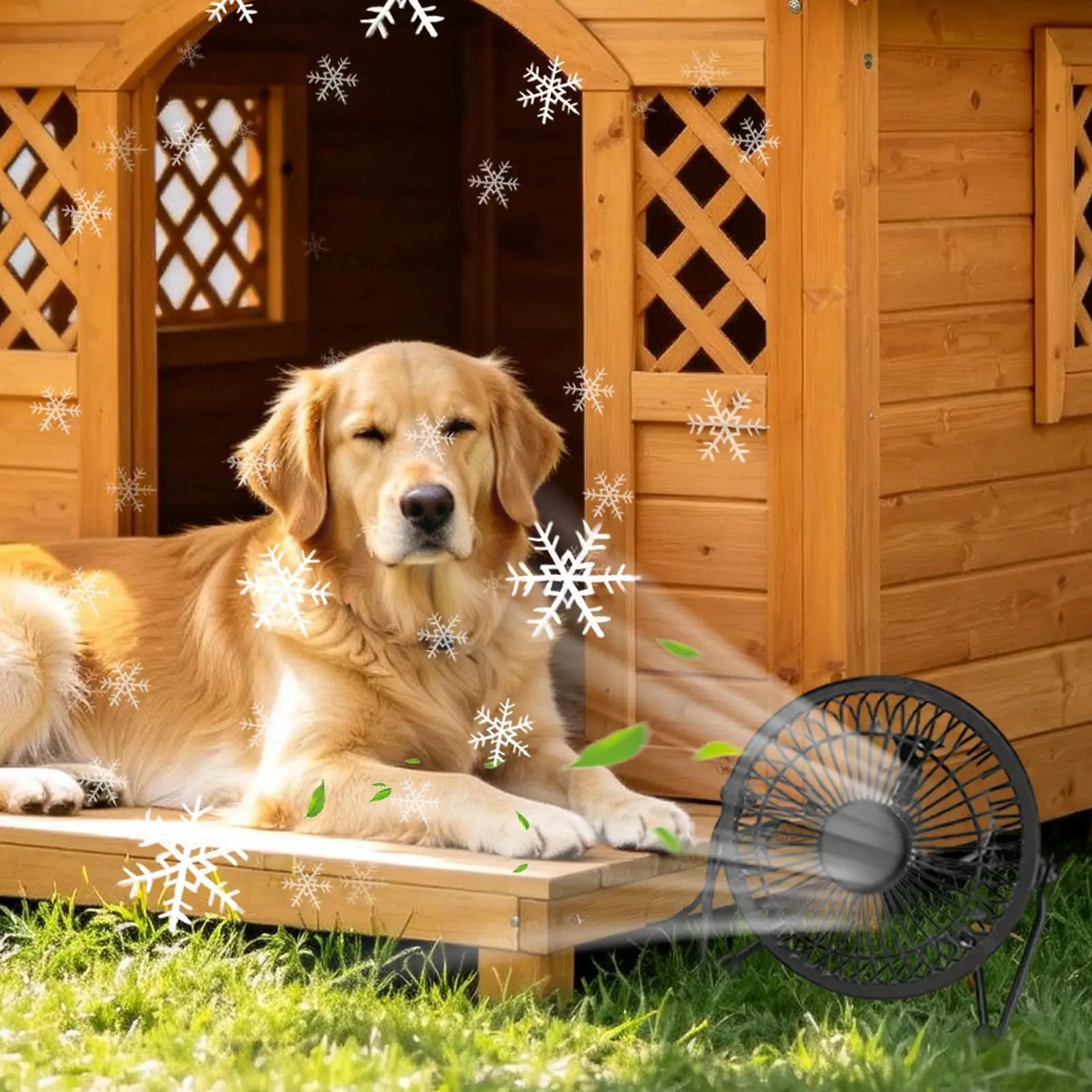 Solar Greenhouse Fan 5W Waterproofed Air Circulation Cooling Solar Outdoor Fan for Chicken Coop Dog Den Greenhouse Shed Storage
