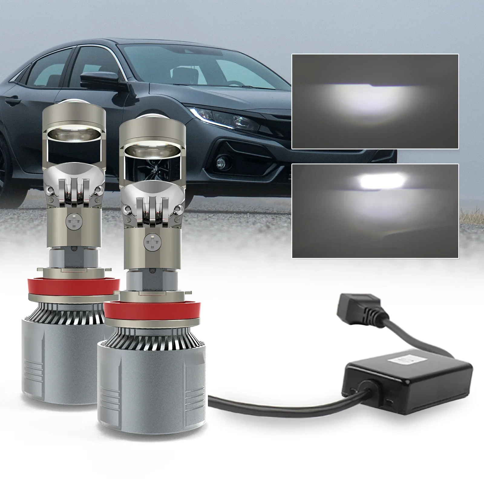 

HAOLIDE LED Headlight Bulbs 6000K White H4 H7 H11 9005 Mini Auto LED Bulb12V 24V for Car Motorcycle