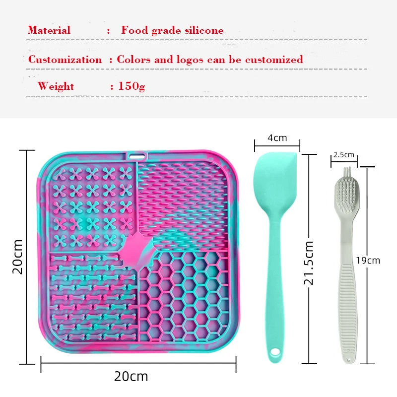 Camouflage Silicone Pet Licking Mat Cat and Dog Anti-choking With Slow Food Bowl Puppy istracted Licking Plate Cutlery