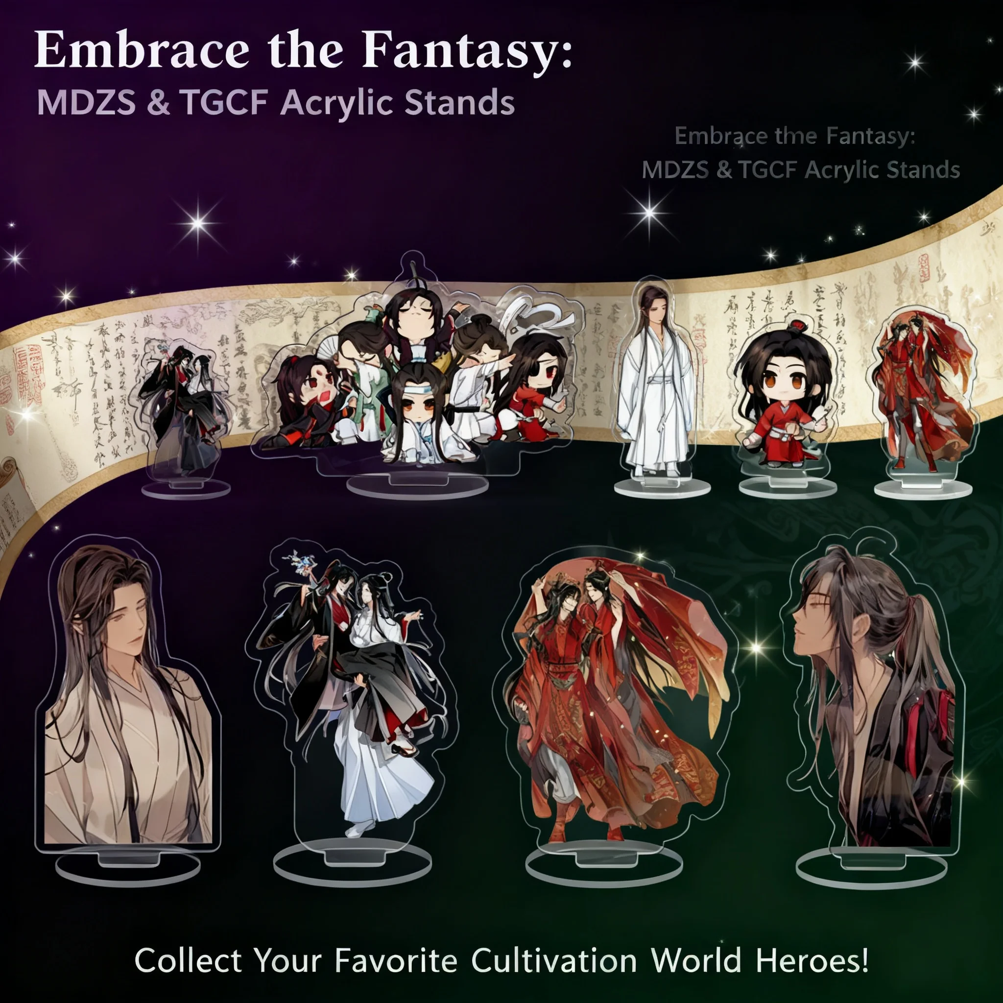 

8cm Tianci Acrylic Standee Xie Lian Ghost King Hua Cheng Anime Creative Desktop Decor Ready to Ship Wholesale