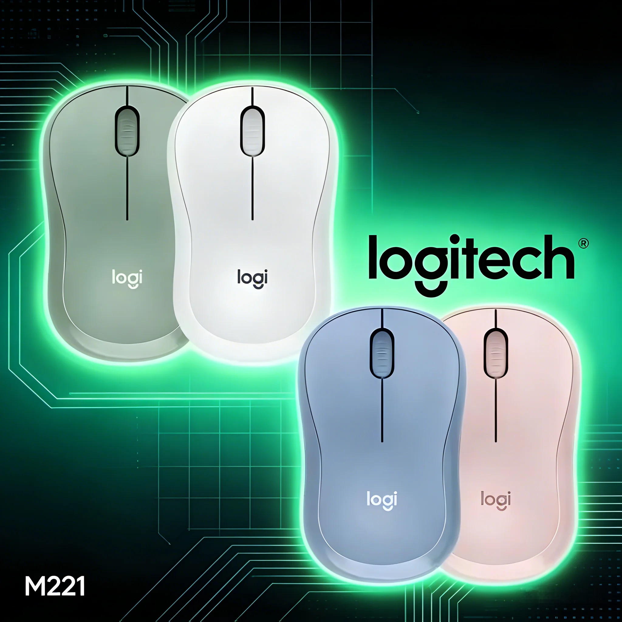 

Бесшумная беспроводная USB-мышь Logitech M221, компактная портативная, универсальная для ноутбуков и настольных ПК