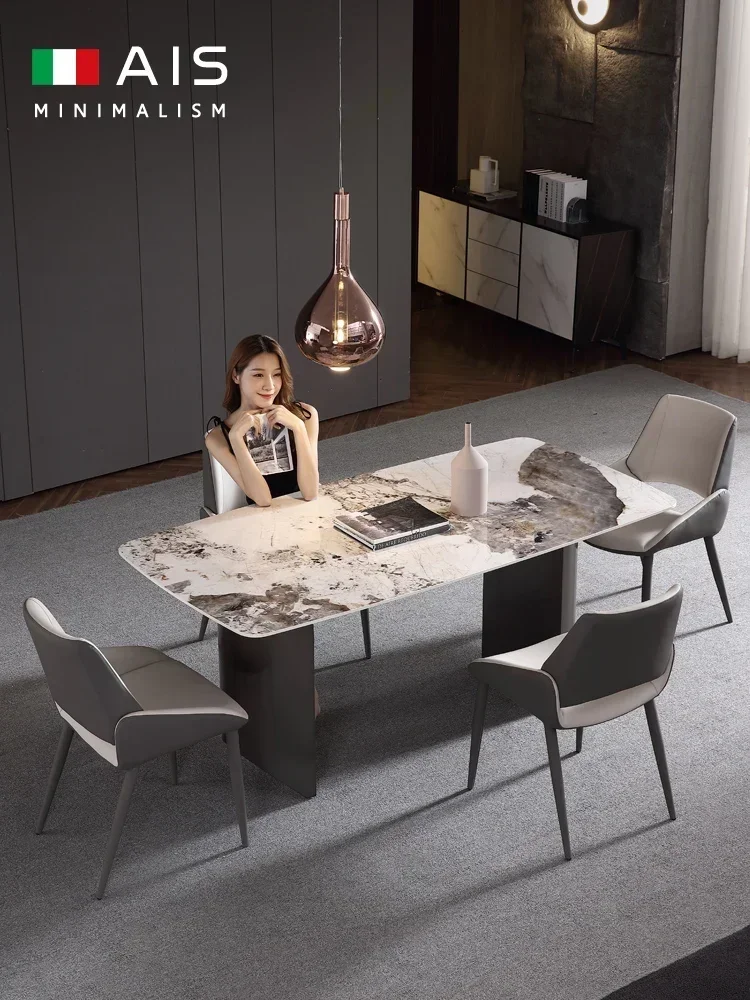 Stone Plate Dining Table Light Luxury Modern Simple Dining Table