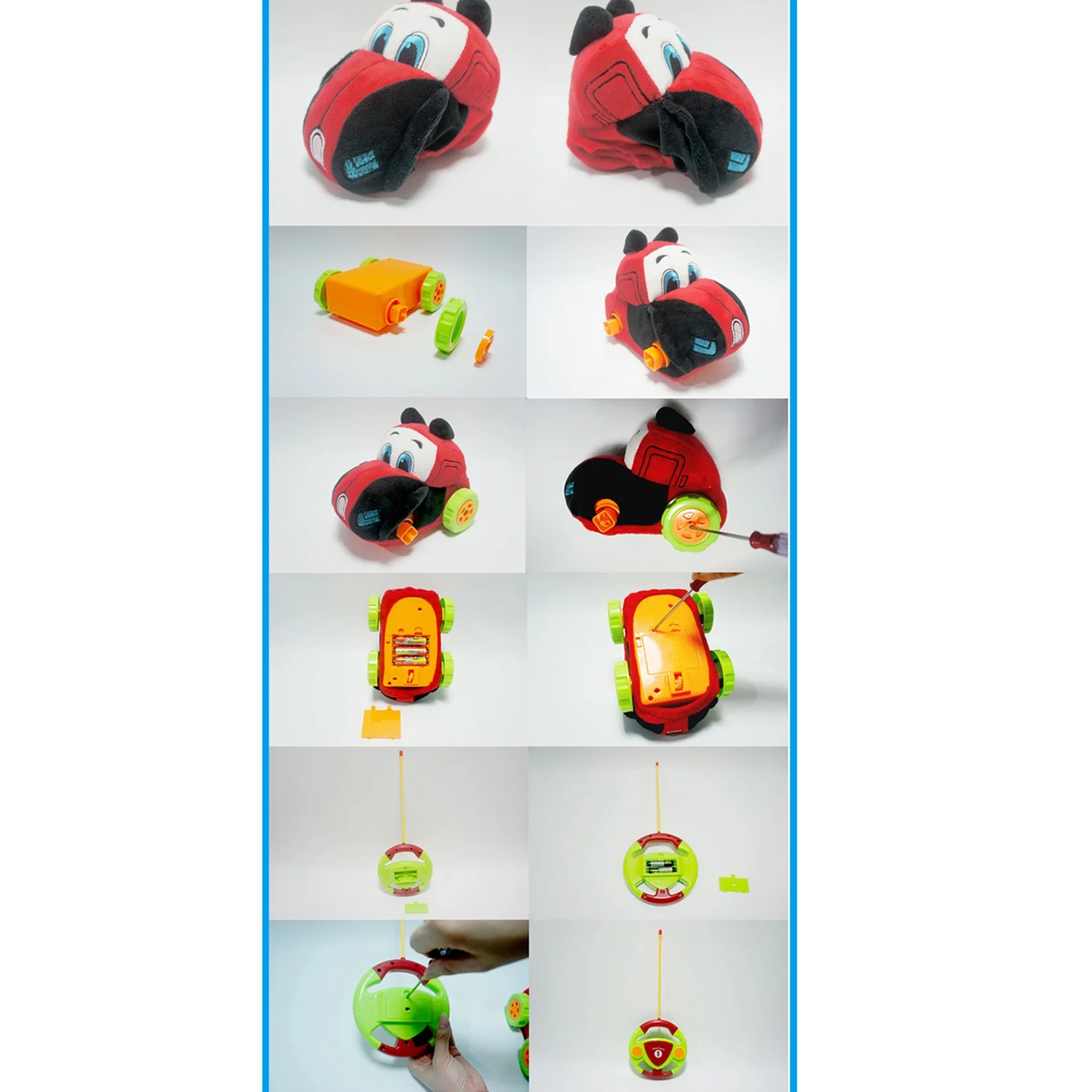 Remote Control Police Car Plush Cartoon Police Car Remote Control Car For Kids And Toddles Red