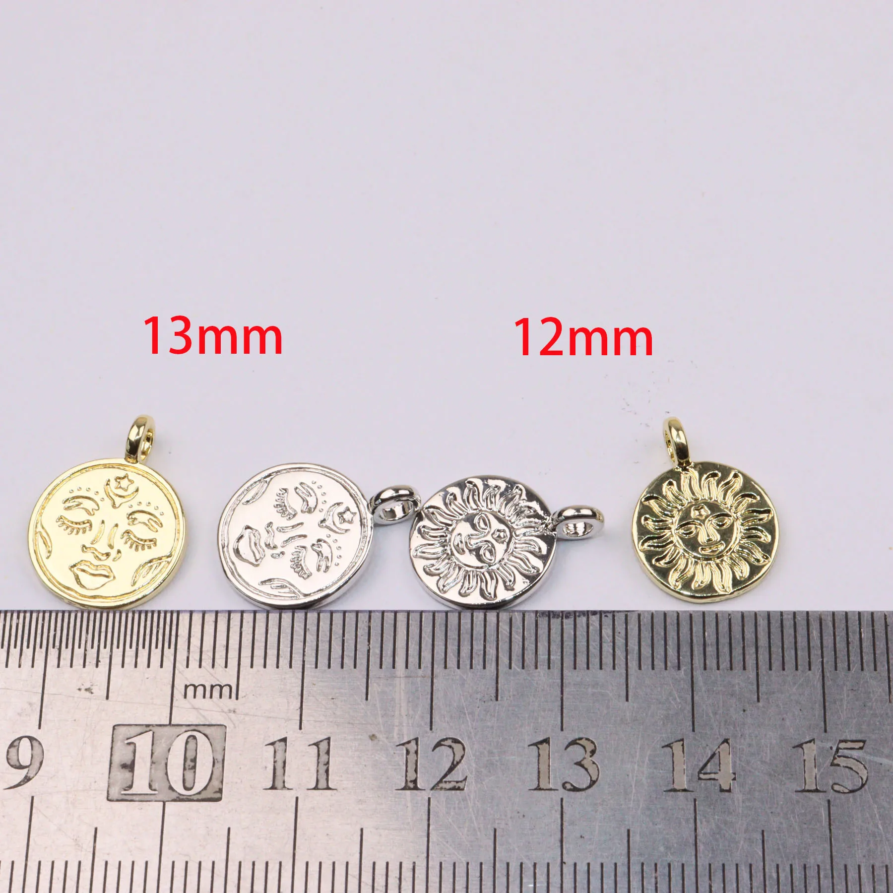 20pcs 12mm Lovely Mini Sun Zinc Alloy Fashion  Jewelry DIY Charms Pendant Necklace, Earring Bracelet DIY Handmake2 Colors