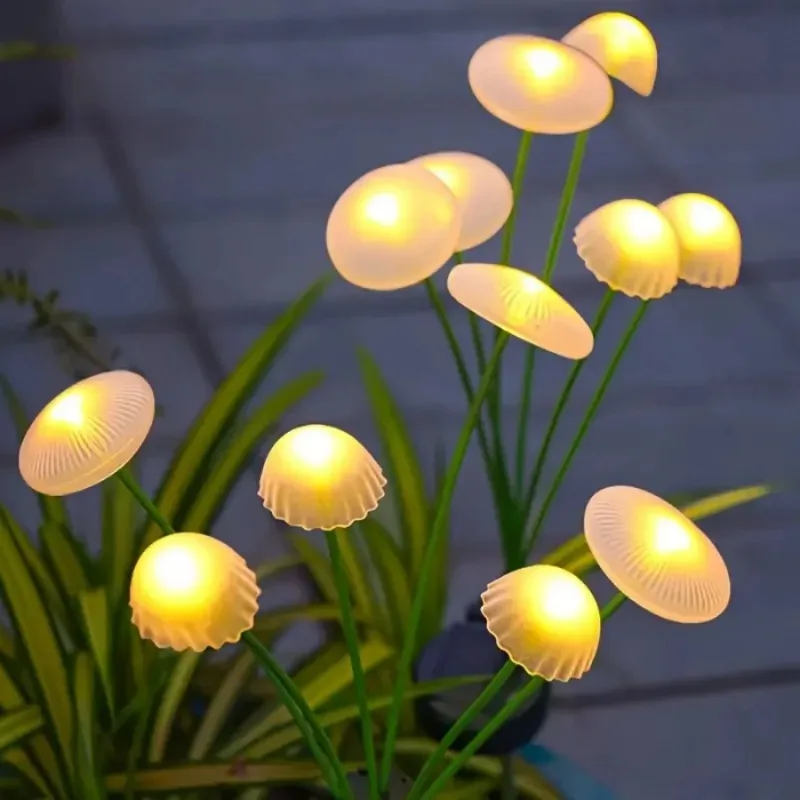 

Solar powered 6 headed jellyfish mushroom lamp, outdoor courtyard landscape atmosphere lamp, garden decoration lamp