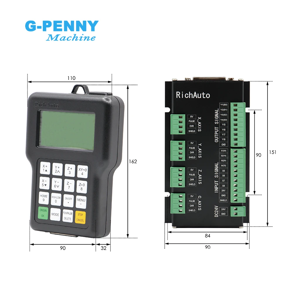 Free Shipping RichAuto DSP A11 CNC controller original 3 axis motion controller A11E English Version For CNC router machine