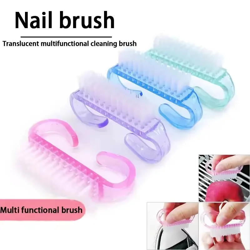 5/10/15Pcs Plastic Nail Brushes Mix Color Nail Hand Scrubbing Cleaning Brush Dust Cleaner Nail Art Manicure Soft Remover Tools