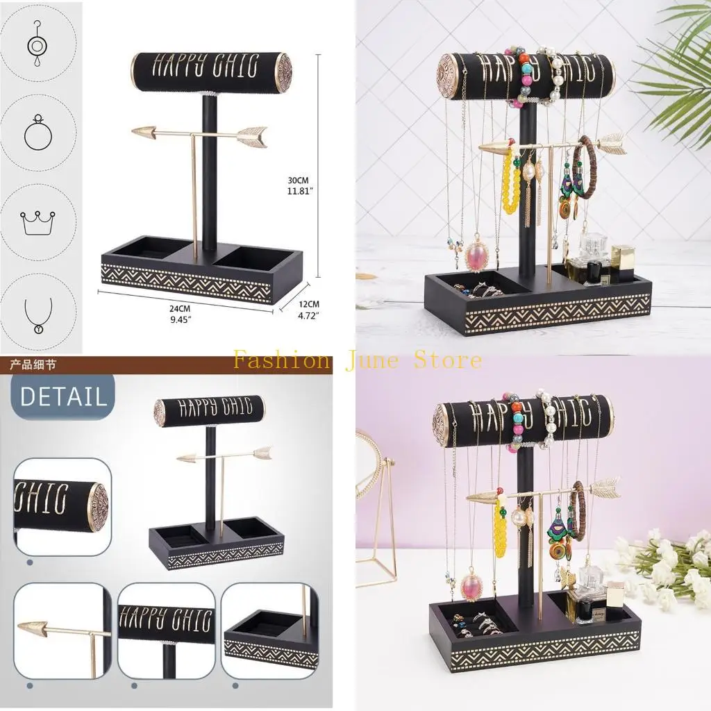 

N5KA 2-х уровневый металлический органайзер для ювелирных изделий для стрелок, Т-образной планки, часов, браслета, ожерелья,