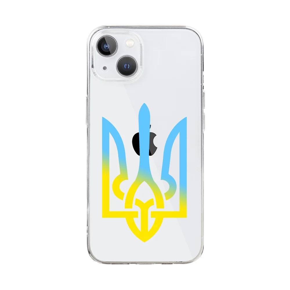 Ukraine Flag Map Pattern Clear Phone Case for iPhone 13 14 12 11 15 Pro Max Mini X XR XS 7 8 Plus SE Soft Silicon Covers Shells