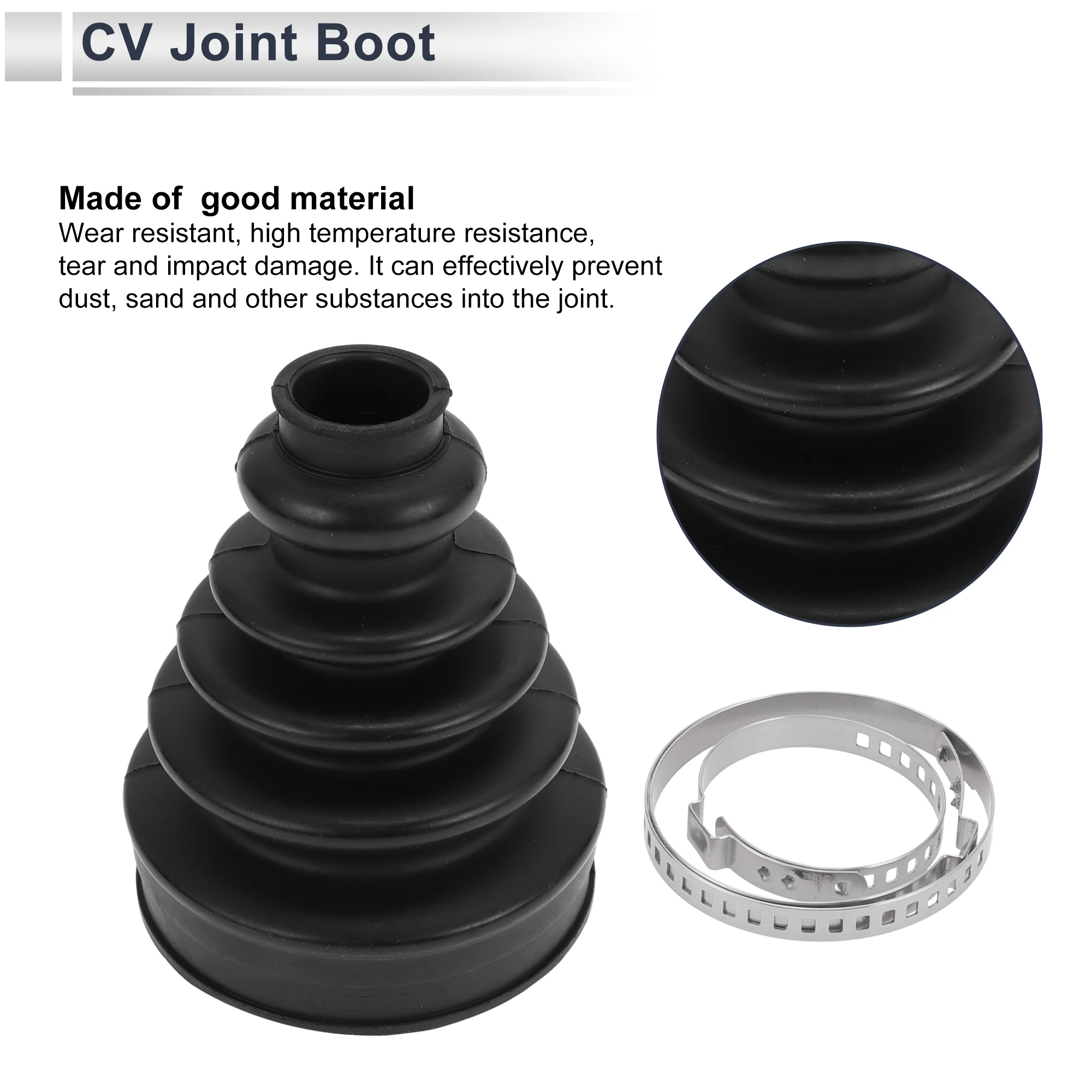 X Autohaux No.31256017 Inner CV Joint Boot Kit with Clamps for Volvo C30 2007-2013 for Volvo C70 2006-2013 for Volvo V50 2004