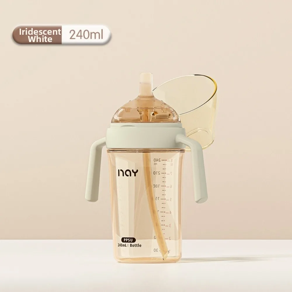 PPSU Anti Bloating Milk Bottle Three Level Flip Cover Temperature Sensitive Scale Automatic Milk Bottle Automatic Venting