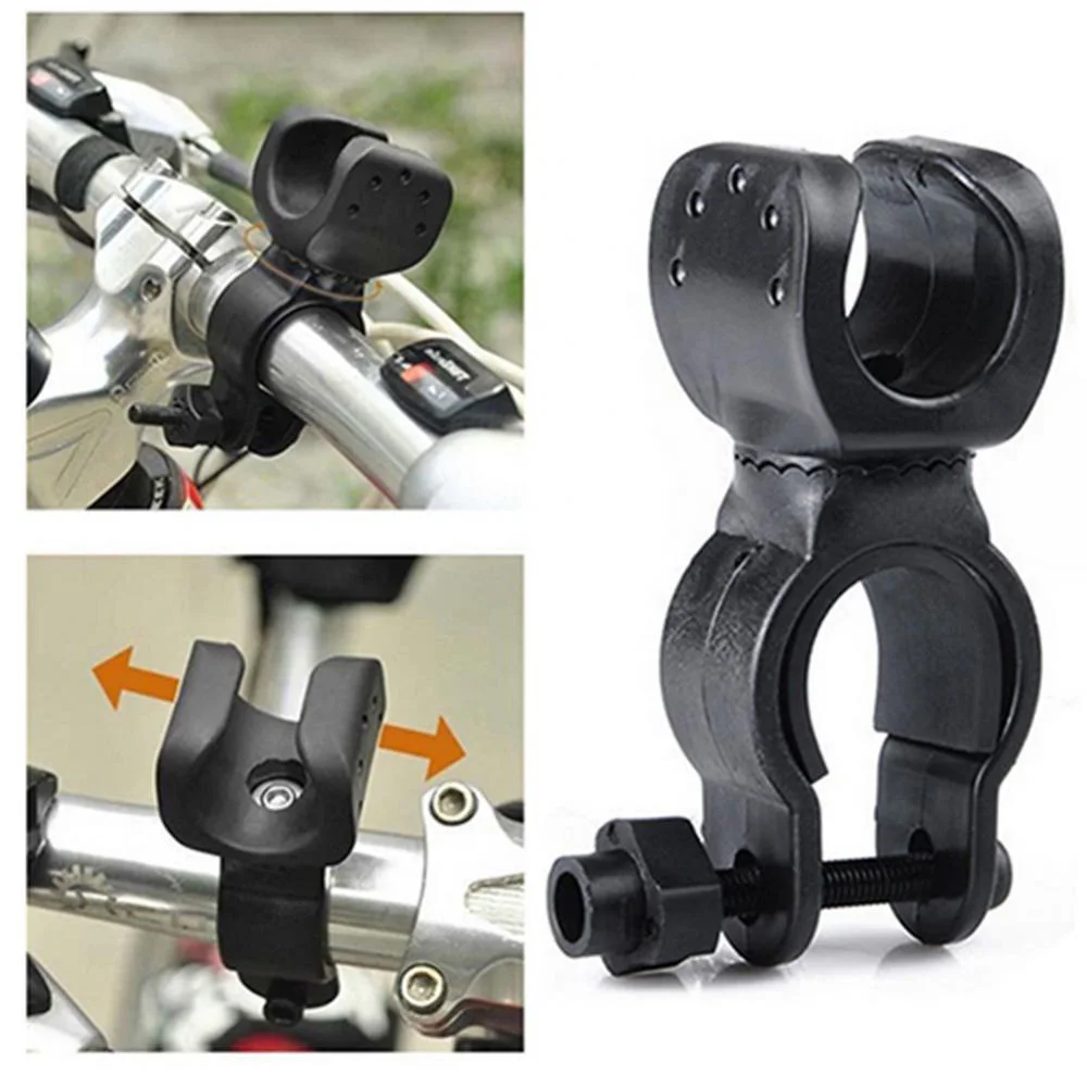 Bicycle Light Bracket Flashlight Mount Holder 360 Rotation Bicycle Flashlight Holder Torch Clip Mount Bracket Headlight Holder