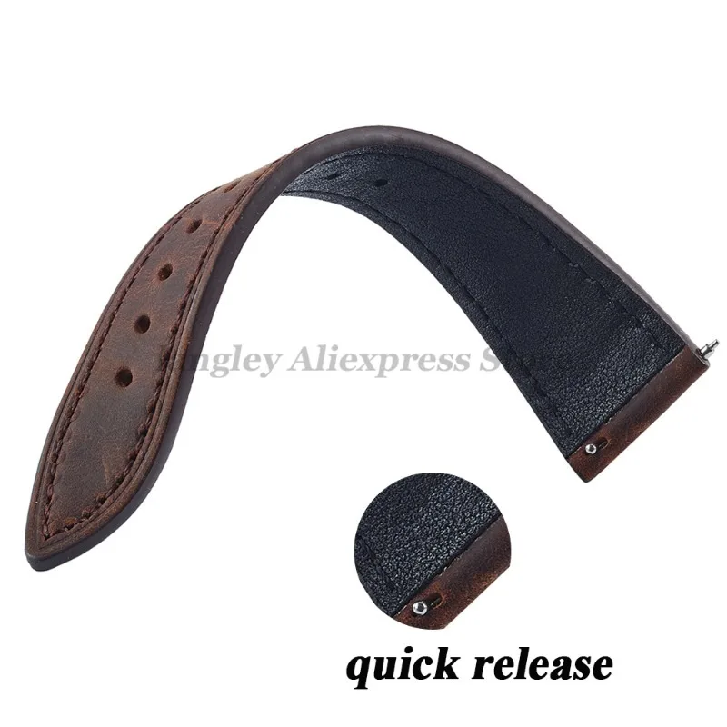 Cinturino per orologio in vera pelle retrò vintage a sgancio rapido 18mm 19mm 20mm 21mm 22mm 24mm cinturino per orologio Crazy Horse cinturini per uomo donna