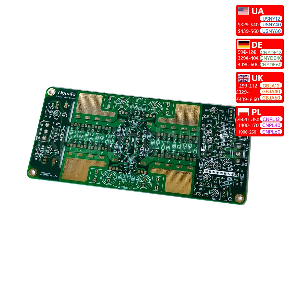 Nvarcher Dynalo Fully Balanced Class A Amplifier KG HIFI Headphone PCB GS-X MK2 Circuit