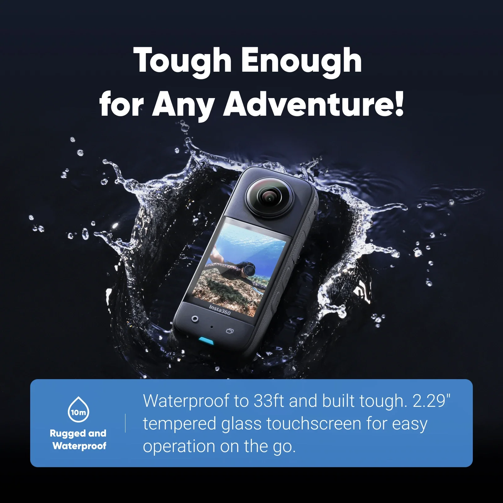 Insta360 X3 - Waterproof 360 Action Camera with 1/2