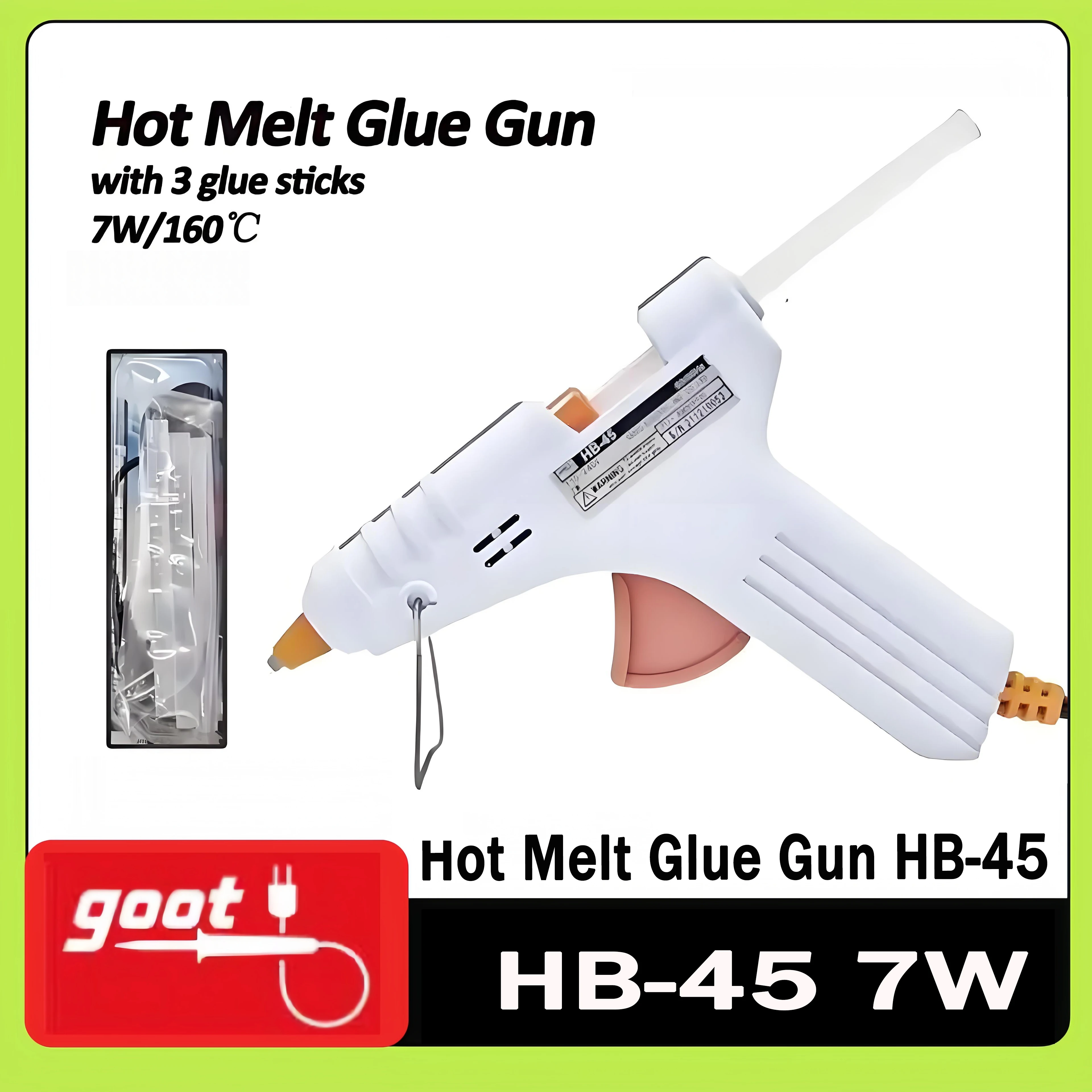 

GOOT HB-45 7W Hot Glue Gun With 7mm Glue Sticks 160℃ Domestic Heat Temperature Thermo For DIY Crafts