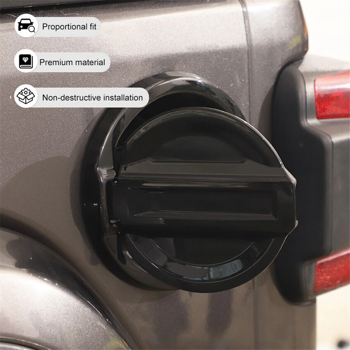 

Для Jeep Wrangler JL 2018-2023 дверь автомобиля топливный бак крышка бензобака крышка бака отделка внешние аксессуары ABS черный