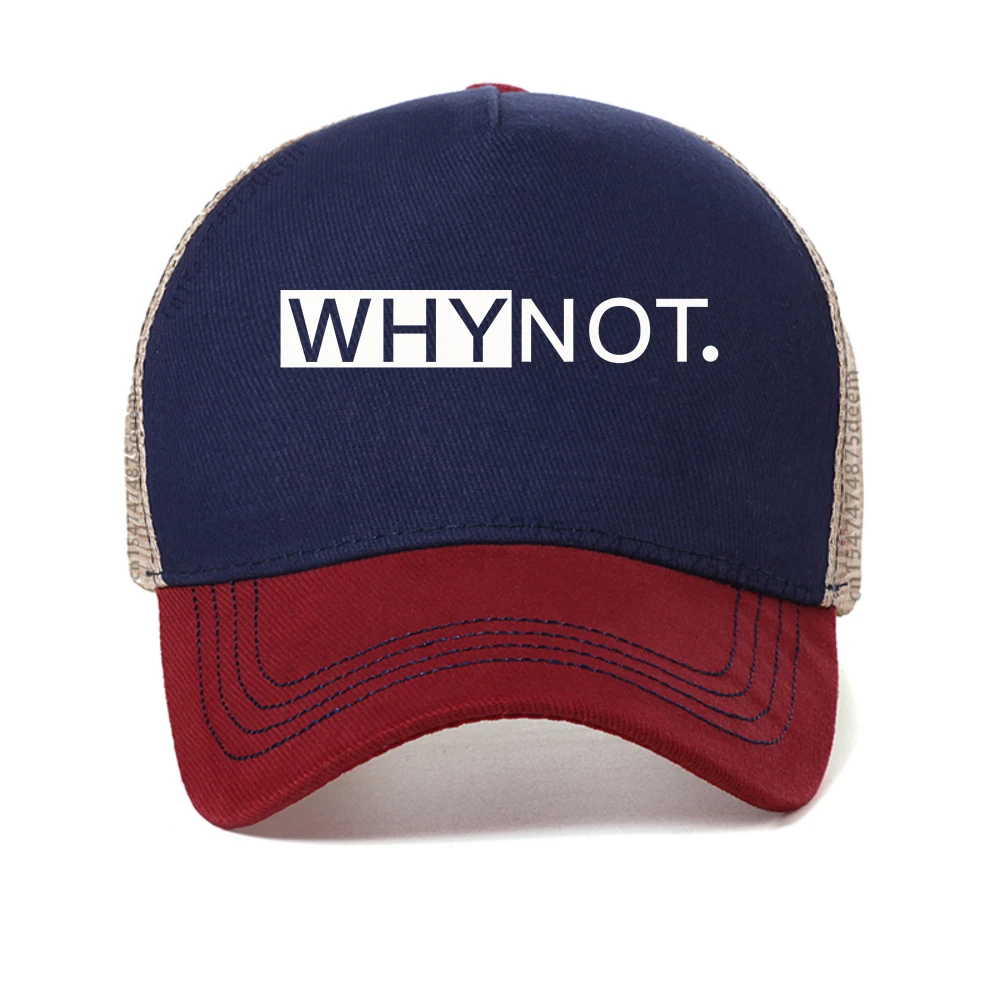 

Why Not Letter Print Women mesh baseball cap fashion outdoor adjustable sun hat summer unisex Causal Breathable Trucker Hats