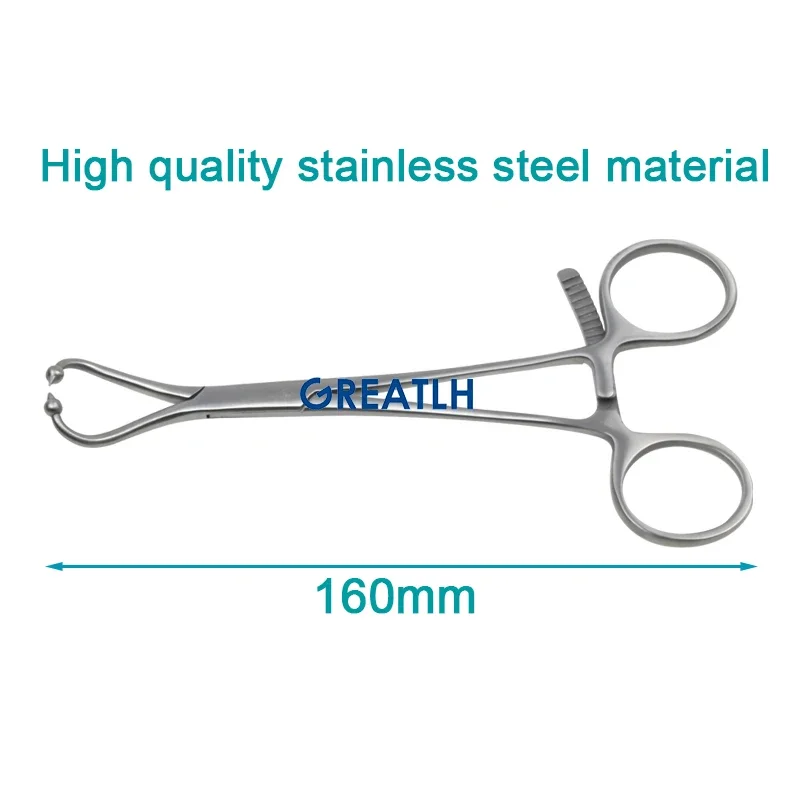 Stainless Steel Reduction Forceps with Ball Tip Bone Locking Forceps Plate Holding Tool Curved Orthopedic Instrument