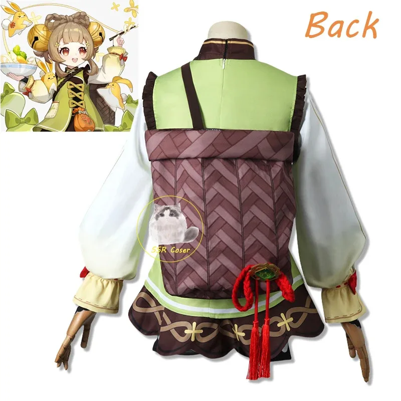 ゲームコスチューム原神インパクトヤオヤオ制服ドレスウィッグウサギぬいぐるみコスプレハロウィン服ガールズ;6'x、9;y'