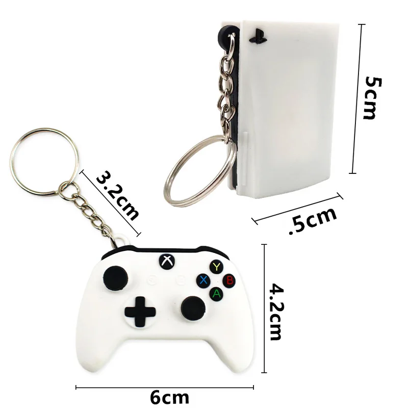 Simulation Game Console Controller Model Keychains Mini PS5 XBOX Game Play Series Pvc Pendant for Men Women Key Ring Toys Gifts