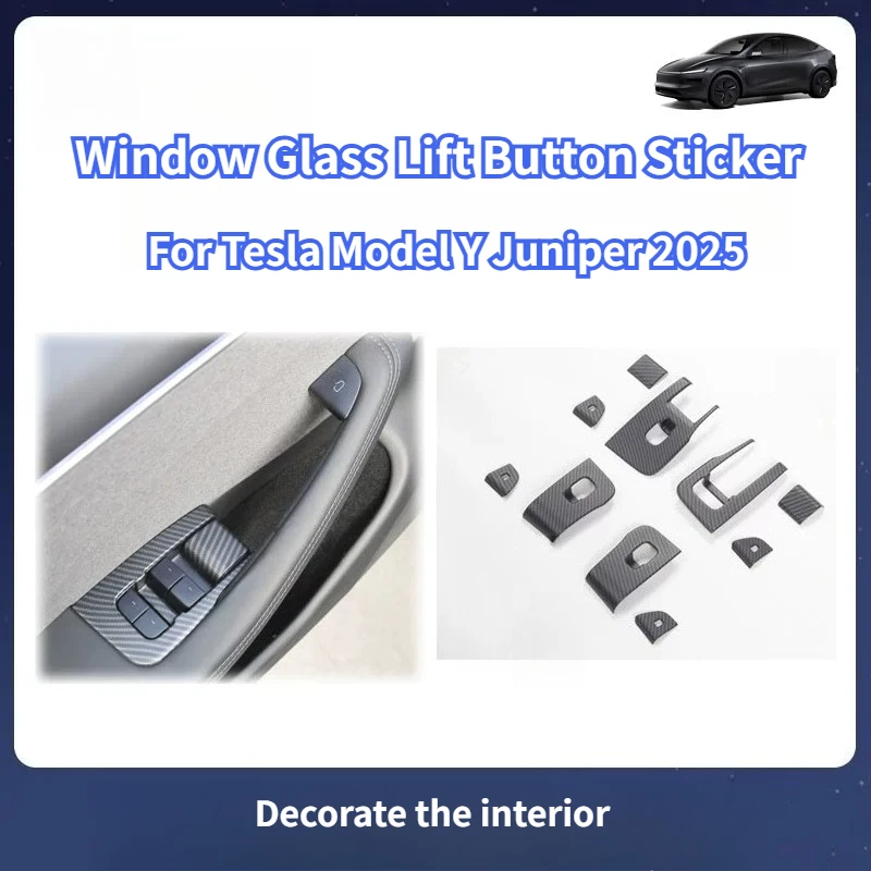 

For Tesla Model Y Juniper 2025 Window Glass Lift Button Sticker Trim Panel Switch Cover Decorative Car Modification Accessories