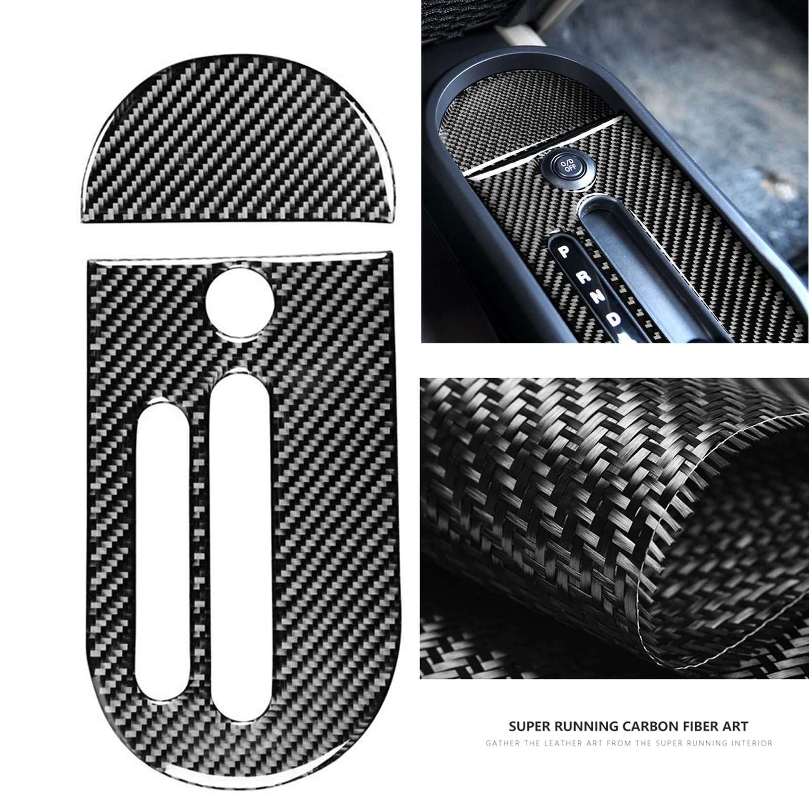 

Gear Shift Box Panel Cover Trim For Jeep Wrangler JK 2007-2010 Carbon Fiber Console Car Sticker Moulding Strip Decorative Kit