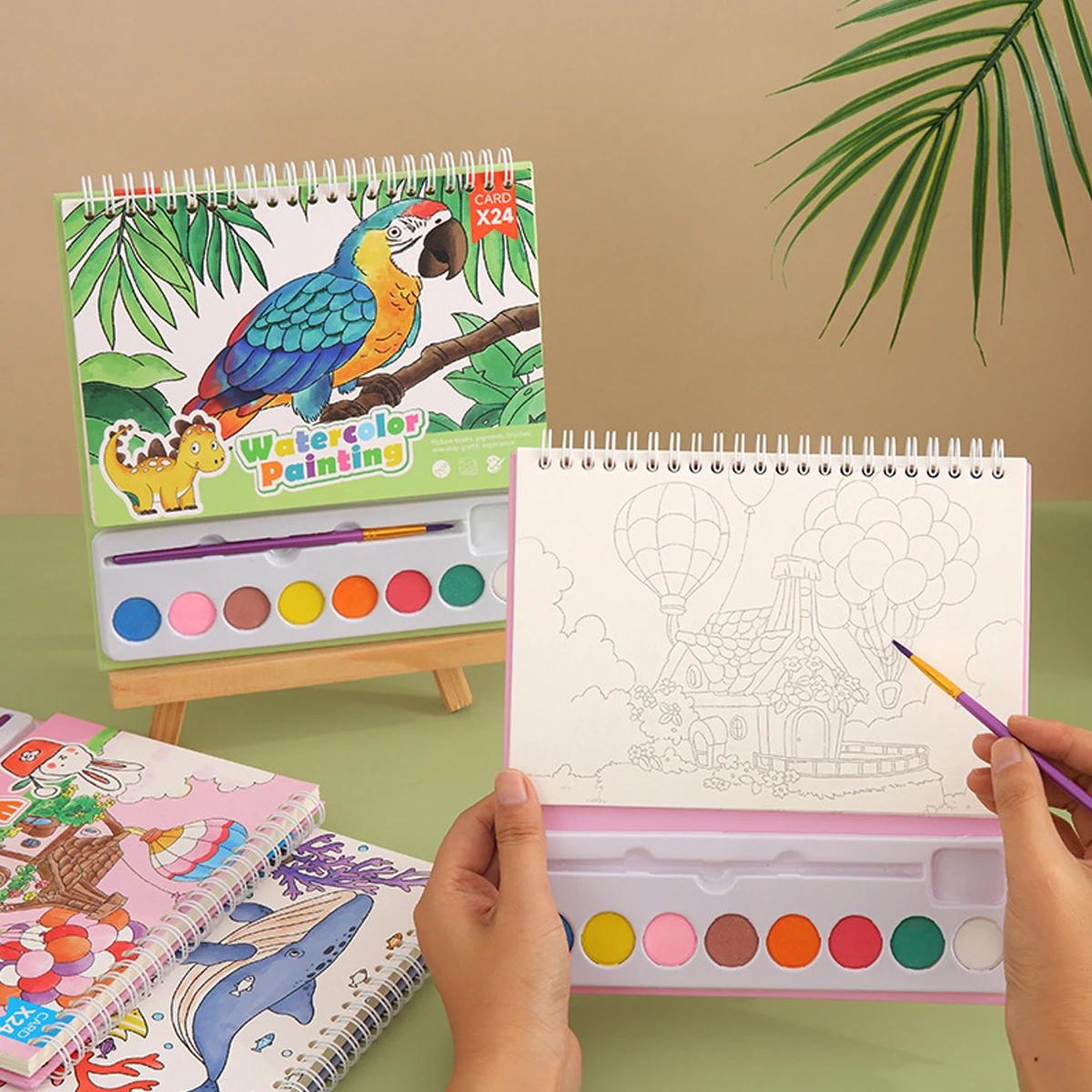 Set di libri da colorare per l'educazione precoce dei bambini con penna Disegno ad acqua Giocattoli Montessori Regalo Libro illustrato portatile Libro da disegno magico