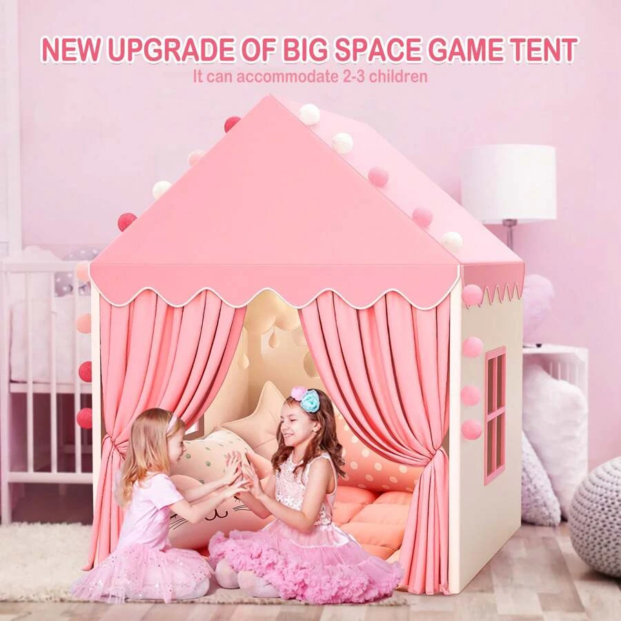Tenda da castello principessa rosa Tenda per bambini Stile casa Casa da gioco per bambini Giocattolo interattivo genitore-figlio Regalo perfetto (tenda singola)