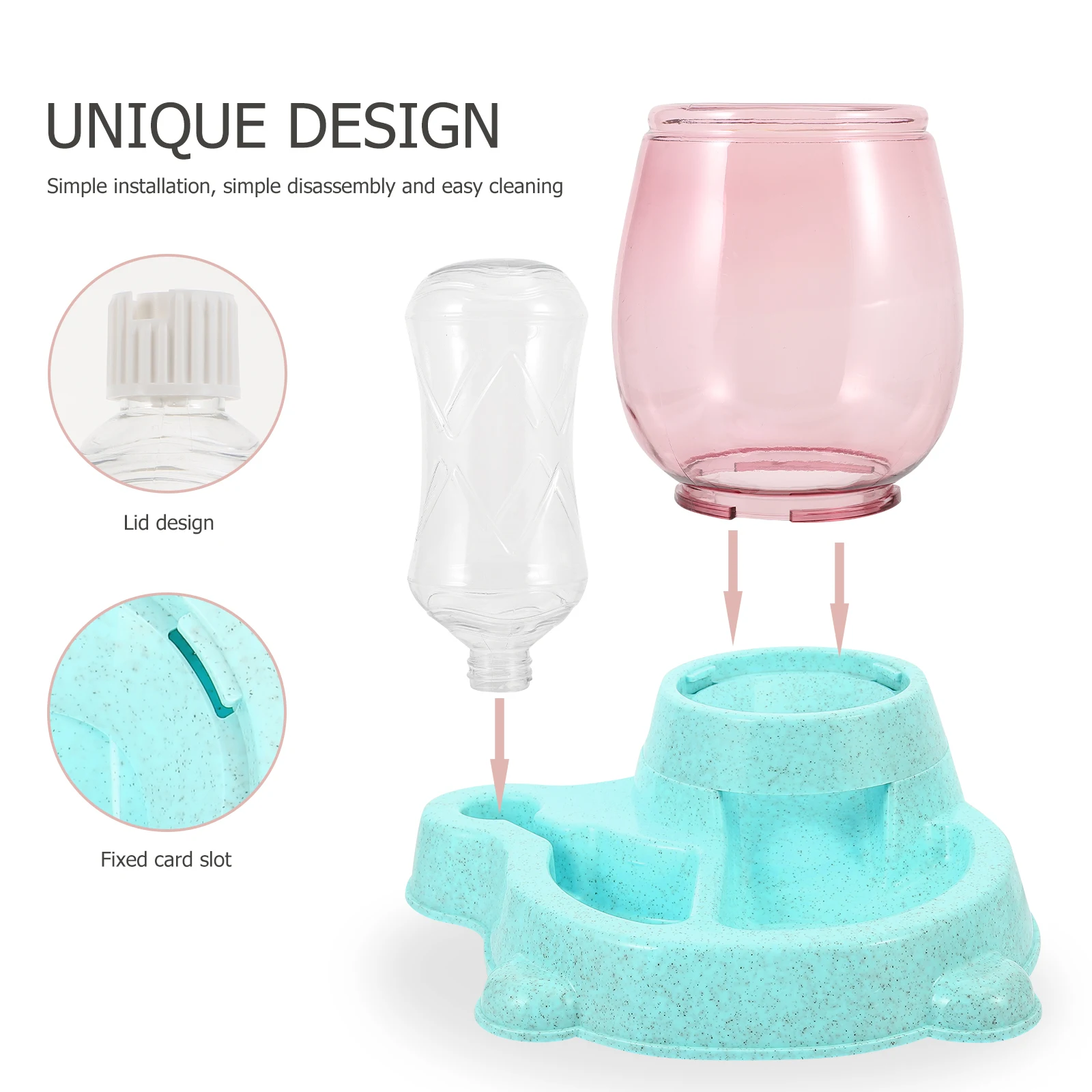 

Automatic Pet Water Dispenser Stable Anti skid Design Break proof Container Cat Dog Feeder Easy Eco friendly Plastic