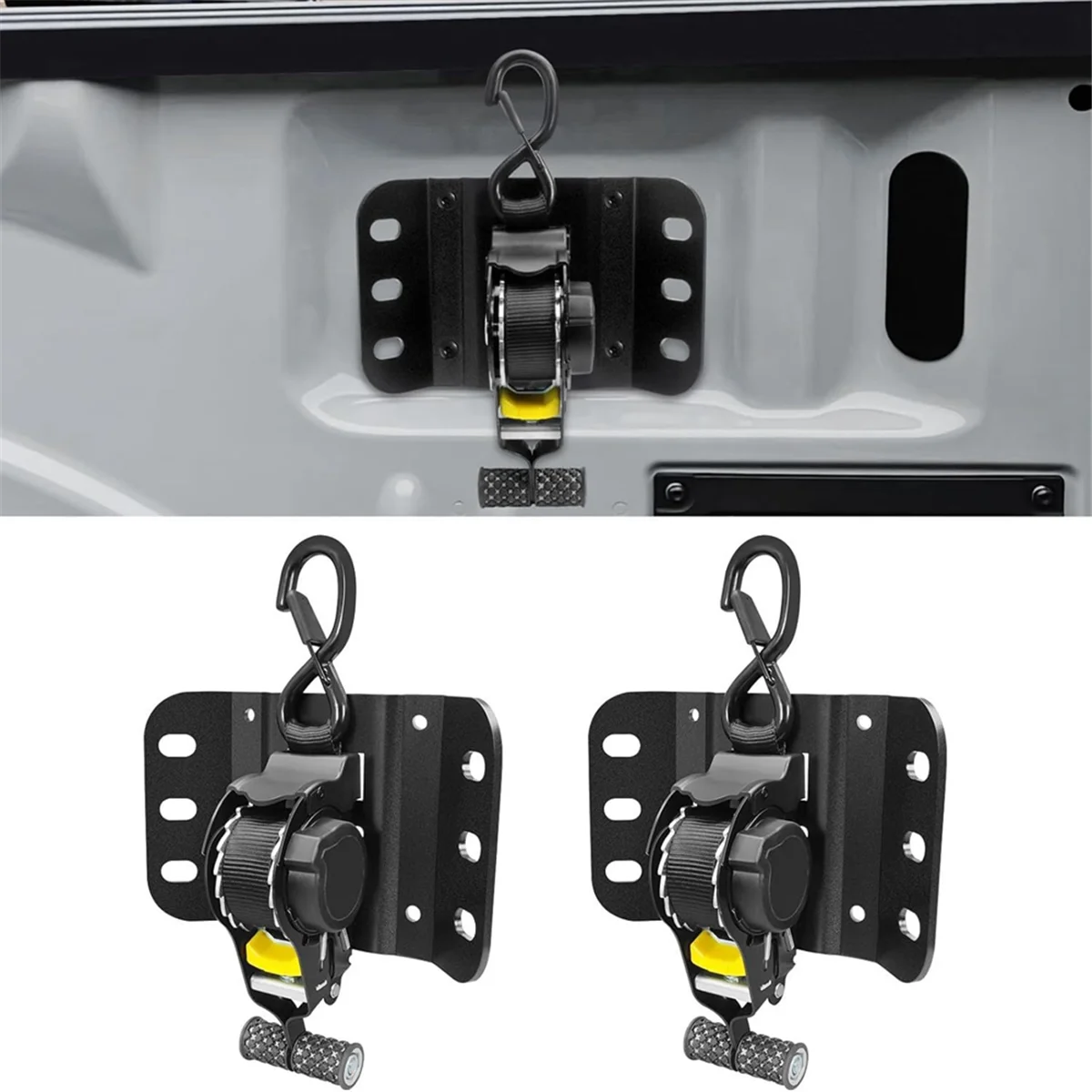 

A002 Retractable Ratchet Straps Compatible with for 2015-2025, Truck Bed Tie Down System 2 Pack