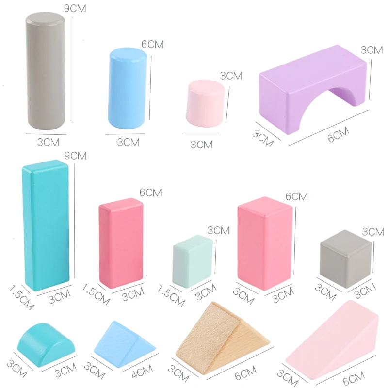 مجموعة مكعبات بناء خشبية مع حقيبة تخزين ألعاب خشبية للأطفال مكعبات بناء مجمعة ألعاب تعليمية مبكرة للأطفال