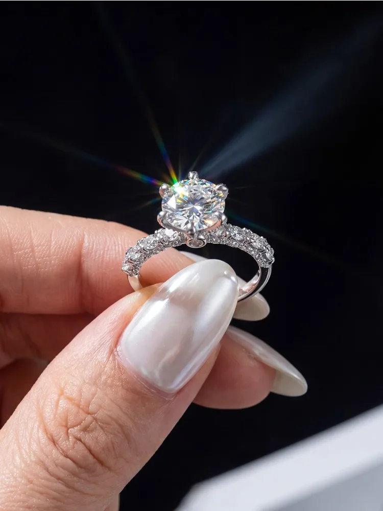 Luxury 3CT Certified Moissanite Diamond Engagement Rings for Women Fashion Eternity Wedding High Quality Jewelry