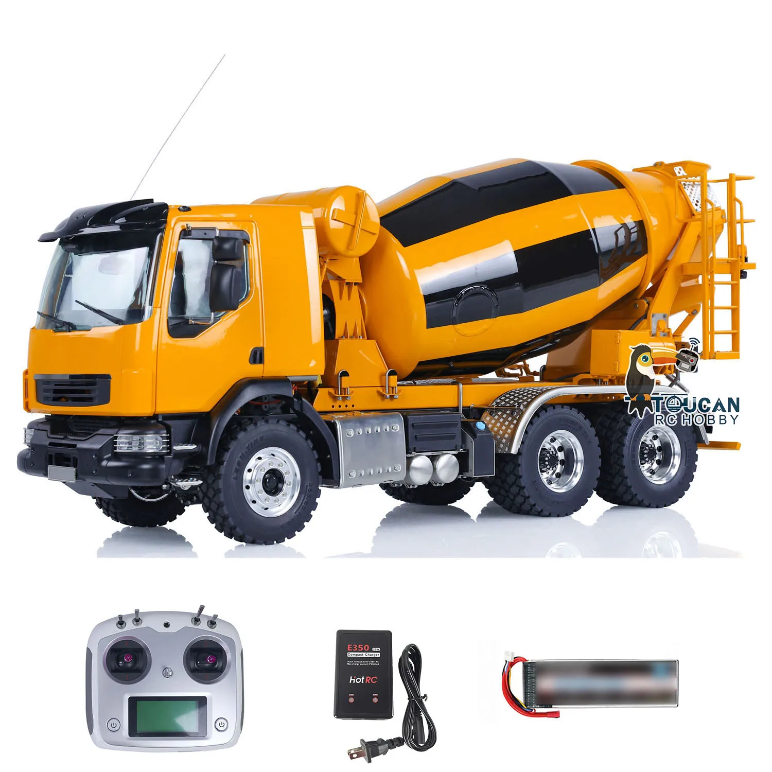 LESU RTR 6x6 1/14 RC Metal Mixer Truck Model Light Sound Systems Remote Control Agitating Lorry Concrete Cars Toy THZH1679