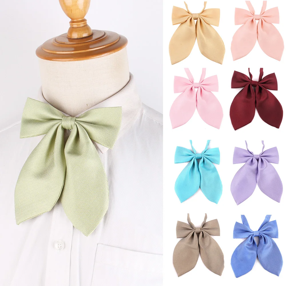 Trendy Solid Color Bow Tie Shirt School Uniform Decorative Accessories Graduation Gifts For Girls Women