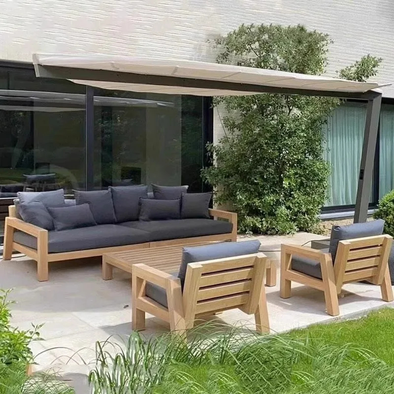 Outdoor teak sofa preservative wood sun protection